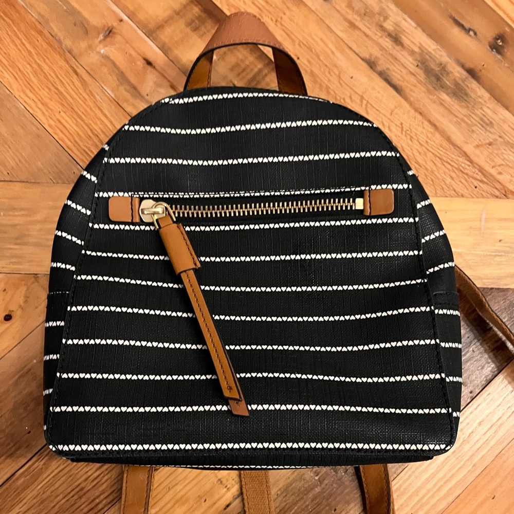 Fossil Black and White Heart Backpack